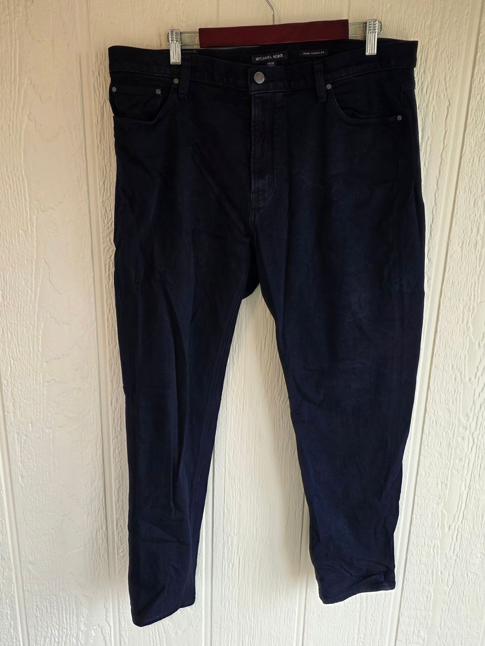 Michael Kors Men's Dark Navy Slim Straight Jeans, Size 38 70.00